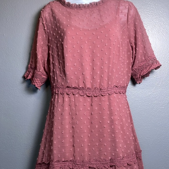 Lulus Dreaming of You Mauve Purple Swiss Dot Midi Dress - Picture 9 of 11